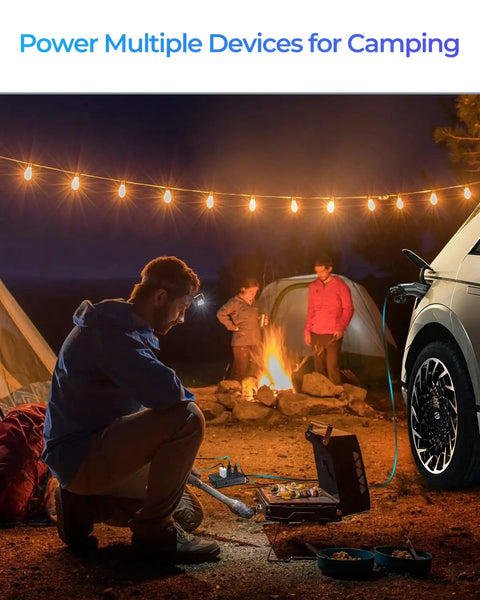 Road Tripping Got You Covered V2L Adapter Compatible With Hyundai Ioniq 5 And Ioniq 6 Plus Kia EV6 used for camping power.