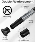 Heavy Duty Tension Curtain Rod For Windows 42 To 123 Inches, Spring Loaded No Drill Install, showing strong spring and components