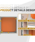 NEMA 20 X 20 X 6 Inch steel electrical box featuring mounting plate and high-strength hinge, with weatherproof IP66 rating.