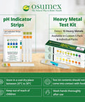 pH Test Strips For Urine And Saliva, 20 Count, Home Health Monitoring, with Heavy Metal Test Kit and temperature storage guide