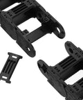 Open Type Drag Chain Cable Carrier With End Connectors 25x57mm Inner Size 1 Meter Plastic For Electrical CNC Router Machines, close-up view.