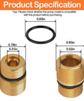 M20 To M22 Water Outlet Fitting For Pressure Washers - 7110264 Replacement, brass fittings with dimensions, O-ring included.