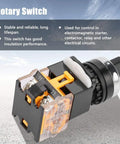 Momentary Rotary Selector Switch 2 Position Self Resetting 22mm Mounting Hole 10A 220V 380V Plastic Control Switch For Electromagnetic Starters Contactor Relays