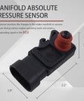 Map Sensor Replacement For 1998-2003 S10, 2002-2007 Trailblazer, 2002-2007 GMC Envoy, 2004-2007 Cadillac CTS, 2004-2007 Malibu, 2006-2008 Chevy Impala Engine Management Direct Fit black MAP sensor with 1.0 in and 2.2 in dimensions
