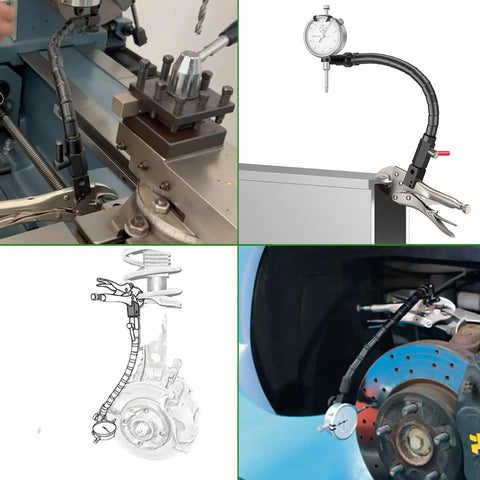 1 Inch Dial Indicator Disc And Rotor Gage With 0.001 Inch Readout And 360 Degree Flexible Stem For Pro Brake Disc Flatness Check