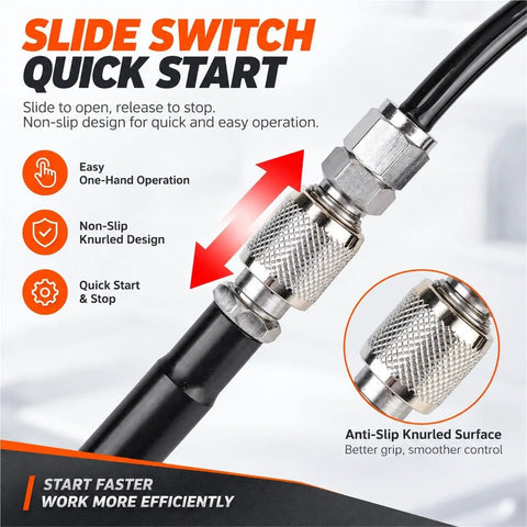Slide switch for Slim Pencil Air Grinder For Precision Grinding And Detailing with non-slip design and knurled surface.