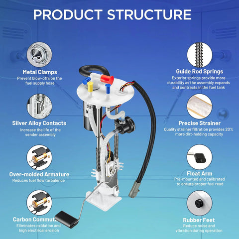 Product structure of Fuel Pump Module Assembly Compatible With Ford Ranger 2001 2002 2003 2.3L 3.0L 4.0L V6 Mazda B2300 B3000