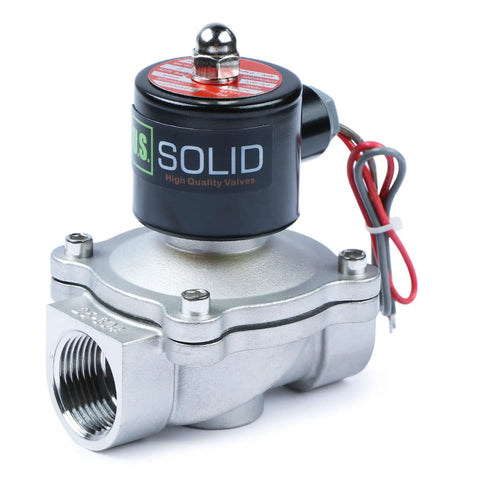 1 Inch 24V AC Stainless Steel Electric Solenoid Valve Normally Closed For Air Water Fuel With Viton Seals