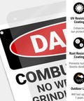 Danger Combustible Area No Welding Or Other Heat Sources Allowed OSHA Sign 10x7 Inches Aluminum.040 Rust Free Fade Resistant