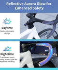 Rocket Texture Anti Slip Bar Tape For Road Bikes Cushioned PU Handlebar Wrap Bright Aurora Color Day and Night View