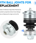 Two steel front upper control arms with ball joints and black bushings for Toyota Tundra/Sequoia lift kit (2 pcs)