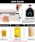 20 Inch Commercial Impulse Sealer Machine With Industrial Grade Aviation Aluminum Body For Heavy Duty Workhorse High Efficiency Heat Sealing In Factories Warehouses And Food Packaging Lines, temperature dial close-up