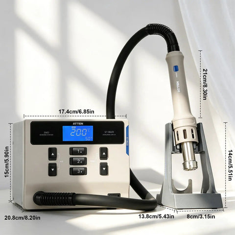 1000W Lead Free Hot Air Soldering Station With Digital Display And Auto Sleep, Pro Grade 120 L Per Min Airflow