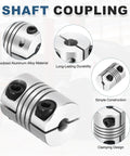 2 Pack Flexible Shaft Couplers 4 To 6 Mm Bore, 20 Mm Length, 15 Mm Diameter Aluminum Alloy Joint Connectors for stepper motors