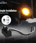 2 Pack 2.5 Inch Round Amber 13 LED Side Marker Clearance Lights With Grommet And Wire Pigtail for truck installation