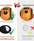 Comparison of 6 inch Do Not Disturb Door Sign With Come In Welcome And In A Meeting Status Options vs smaller brands with Velcro backing