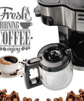 12-cup replacement glass coffee carafe with black lid and handle, compatible with Hamilton coffee makers