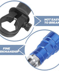 Electric Rivet Nut Setter Adapter Kit showing durable black grip and blue aluminum riveter head for precise control