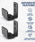 Bottom Floor Guide For Sliding Barn Doors U Shape Adjustable Stay Roller Flexible Fit Distance 2 Pack Steel Black