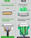 Comparison of DB25 Male Breakout Board Adapter With Beefy Metal Shell Tool Free Solderless RS232 Serial Port Terminal Connector showing new compact design vs old bulky version
