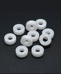 Front view of white MR115 5x11x4 mm full-ceramic bearing with zirconia ceramic balls