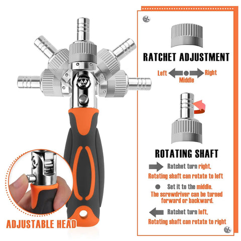 68 In 1 Ratcheting Screwdriver Set With Magnetic Bits Rotatable Ratchet Handles Extension Bar And Sockets Plus Storage Case