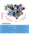 Top Shelf Automatic Labeling Machine For Round Bottles Hella Fast Labeler With Built In Code Printer And Rock Solid Conveyor showing dimensions and specifications.