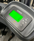 Control panel of Heavy Duty Electric Pallet Stacker showing display and buttons for operation.