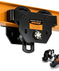 3 Ton Manual Adjustable I Beam Trolley With Flange Width From 3.66 To 8.46 Inches, overhead push trolley close-up view