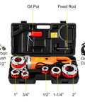 Powerful 2300W Pipe Threader For Half To Two Inch Pipes With 6 Dies And 110V Handheld Electric Threading Machine Copper Motor 22 RPM No Load Speed Portable Kit With Carrying Case By VEVOR