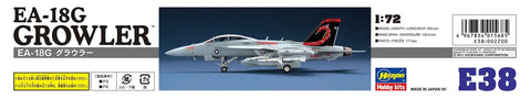 US Navy EA-18G Growler Electronic Warfare Fighter Model Kit In 1/72 Scale For Builders Dope Hasegawa Plastic Kit Box Display