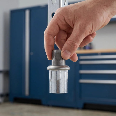 Hand adjusting adjustable stainless steel table leveling feet 2.8 to 3.6 inches for 1.5 inch OD furniture legs built to last