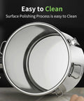 Heavy Duty Stainless Steel Airtight Food Storage Bucket With Secure Locking Lids Great For Bulk Rice Flour Dog Food Or Coffee showing easy-to-clean polished interior.