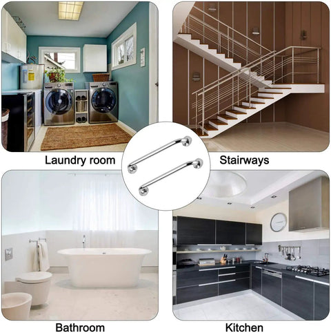 Two Pack 18 Inch Stainless Steel Shower Grab Bars For Tub And Shower Built Tough Up To 500 Lbs Rust Resistant Bath Handrails in various home settings