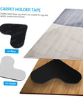 4 Pack Heart Shape Non Slip Rug Pads For Hardwood Floors And Tiles shown on a rug and wooden floor