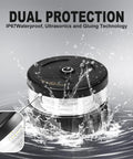 USB-C Wireless Beacon Light With 32 LED Strobe, Magnetic Mount floating in water showing waterproof protection