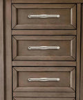 10 Pack Polished Nickel Cabinet Pulls, 3-3/4 Inch 96mm Length installed on wooden dresser drawers
