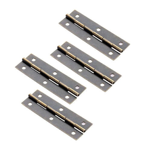 Old School Antique Bronze Wood Box Hinge Set For Small Cabinets And Drawer Doors, Vintage Jewelry Box Hardware, 60x20mm, 4 Pieces