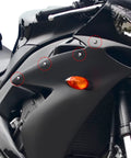 M6 x 20mm Blue Aluminum Alloy Hex Socket Cap Bolts mounted on motorcycle body, showcasing solid grip and easy installation.