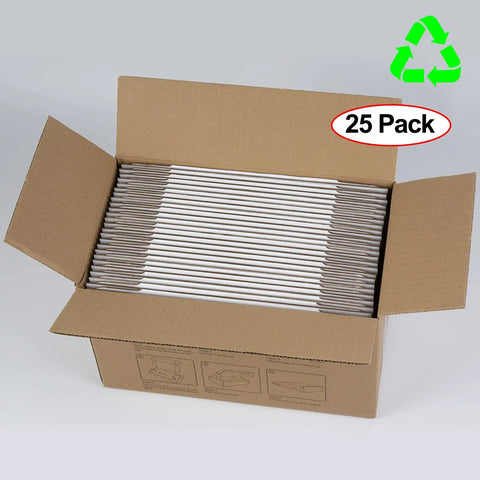 Self Locking White Corrugated Shipping Boxes Pack Of 25 Easy Fold Mailers For Small Business lightweight open box displaying mailers.