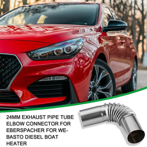 Two Piece Diesel Boat Heater Exhaust Pipe Elbow Connector Kit Stainless Steel 24mm Includes Four Clamps 13cm Exhaust Pipes