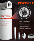 Heavy Duty Fuel Filter Spin On Particulate Replacement For Transfer Pumps 18 GPM 50 PSI Includes 1200KTG9075 Head components