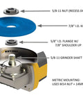 Heavy Duty 4.5 Inch Tungsten Carbide Shaping Dish For Angle Grinders Coarse Grit Woodworking Attachment on grinder setup.
