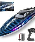 High Speed RC Boat 30KMH with Waterproof Hull, 7 LED Light Modes, 2.4GHz Remote, self righting, water cooling, 120m range