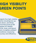 Hella Bright Green Laser Level Delivering Bangin Auto-Leveling Precision For Crisp 90 Degree Layouts Smooth One Man Wall Framing Door Alignments And Ceiling Track Setup showing five high visibility green points for layout.
