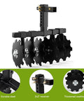 28-Inch Heavy-Duty Disc Plow Harrow With Universal 2-Inch Receiver for Tractor, ATV, UTV, Black Steel Build