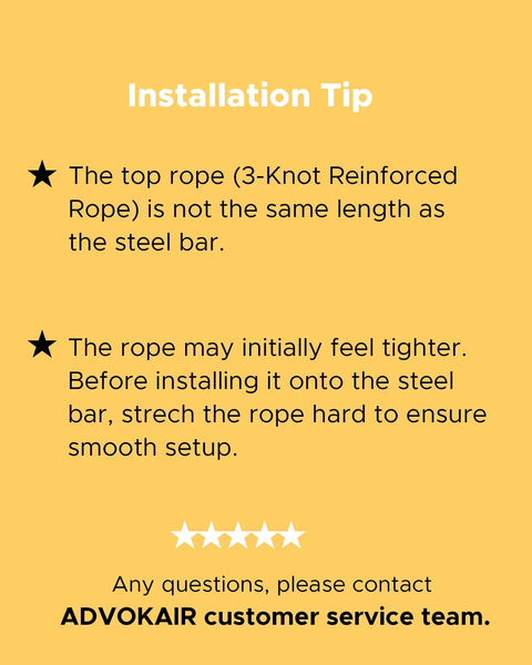 Installation tip for heavy duty outdoor hammock chair swing with steel spreader bar and anti-slip rings, 500 pound capacity.