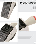 Close-up of Workhorse Heavy Duty Industrial Metal Stamping Tool showing adjustable date bands for custom paper crafting.