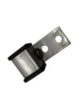 Close-up view of metal exhaust hanger with rubber isolation, part of 4 Pack Universal Exhaust Hanger Rod Weld On Heavy Duty Hanger Kit.