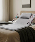 Adjustable Bed Backrest With Electric Lift 4 To 68 Degrees Remote Control Reclining Back Support With Foldable Safety Rails